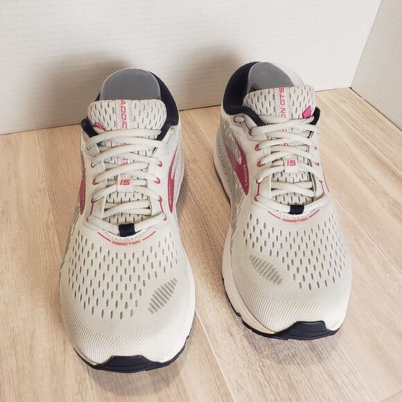 Brooks Addiction GTS 15 Gray Pink Running Shoes Women’s Size 10 Stability Comfor - Picture 2 of 6